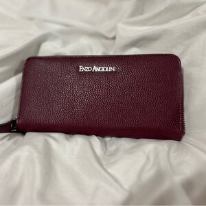 Enzo Angiolini Deep Red Leather Wallet